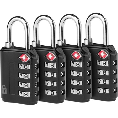 Kensington Tsa Accepted 4-Dial Combination Lock -4-Pack, Tsa Accepted/Travel K66101NA